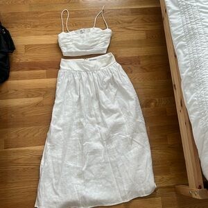 Reformation Louise linen skirt set